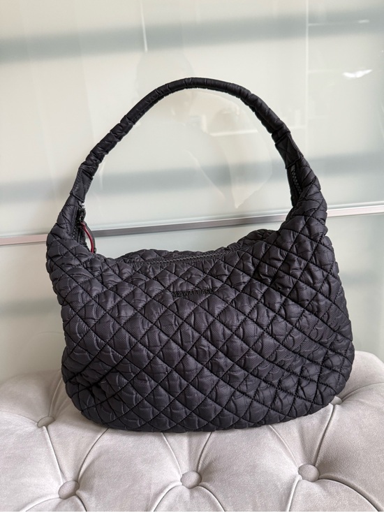 MZ Wallace Handbags - Quilted Hobo Shoulder Bag - Black